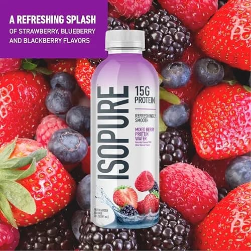 Isopure Zero Carb Whey Protein Isolate Unflavored 3 Lb + Mixed Berry Clear Protein Water 20 fl oz | 47 Servings Protein Powder thumbnail 4