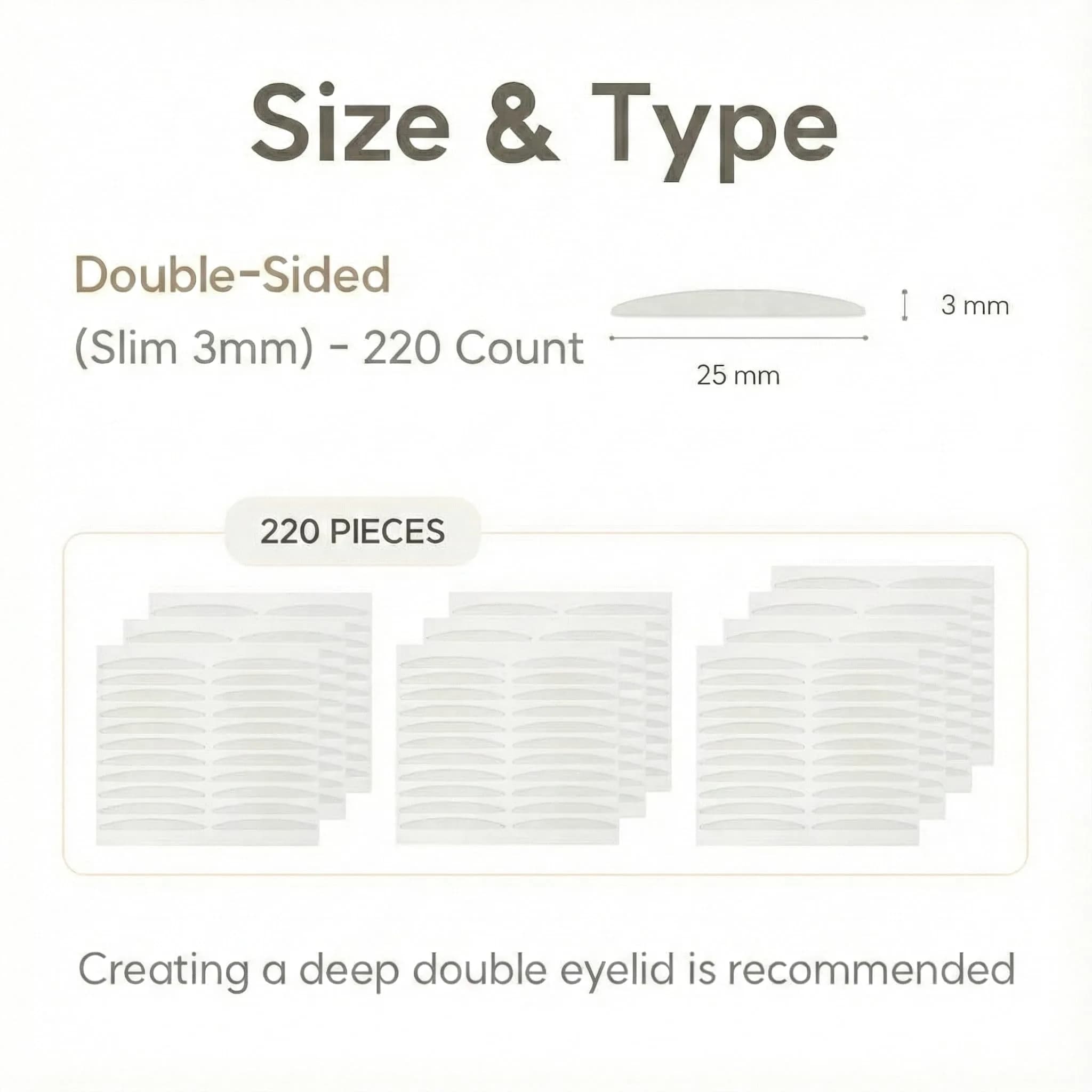 Eye Charm Magic Slim Double Eyelid Tape - Double-Sided (Slim 3mm), 220 Count - view 2