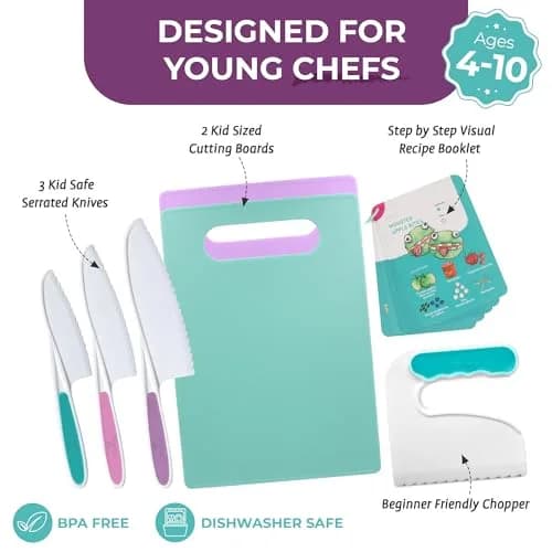 Tovla Jr. Kids Safe Knife Set for Real Cooking | 6-Piece Set thumbnail 3