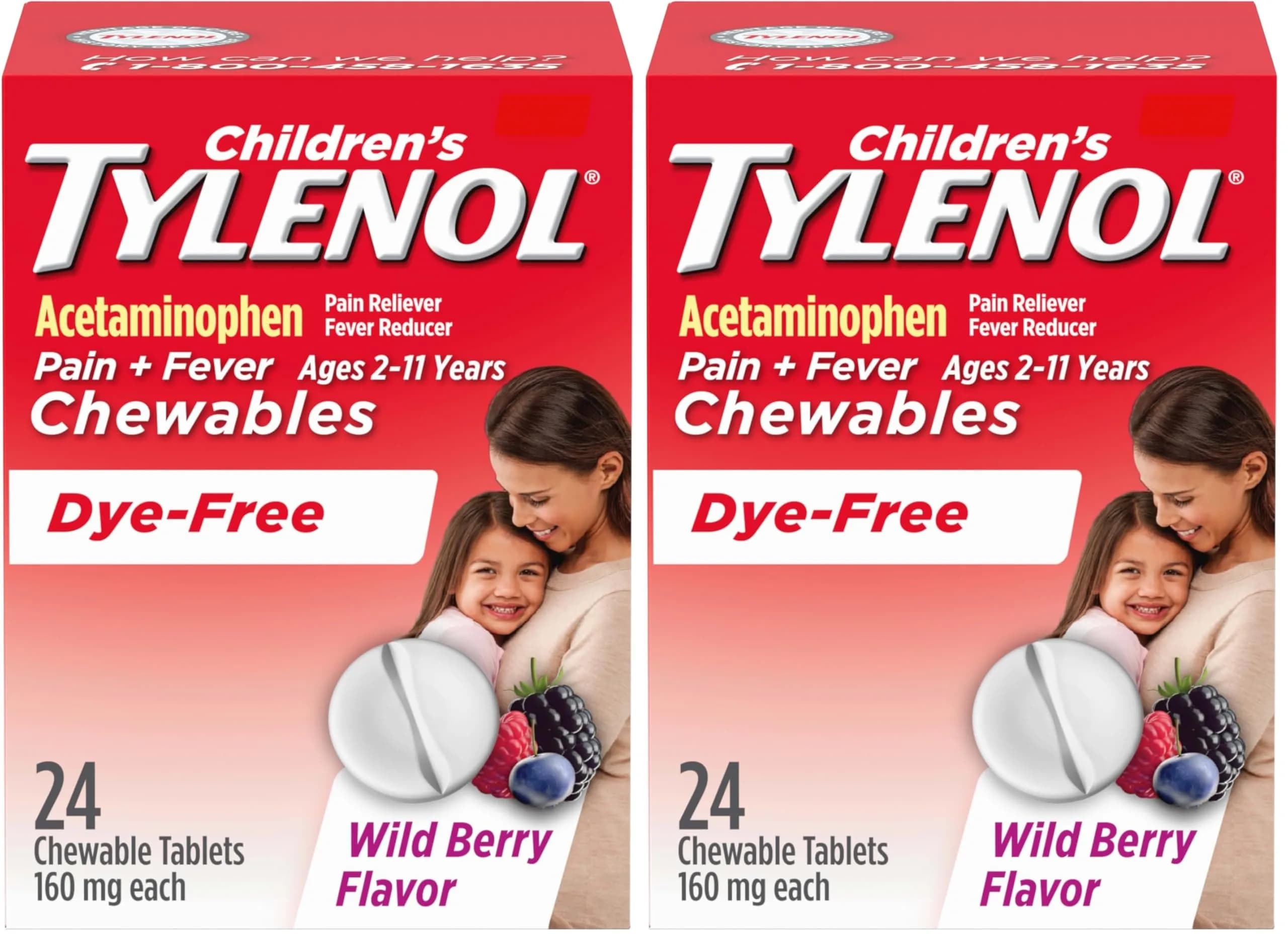 Tylenol Children's Dye-Free Chewables 160 mg | Kid-Friendly Fever & Pain Relief (70-120 chars)