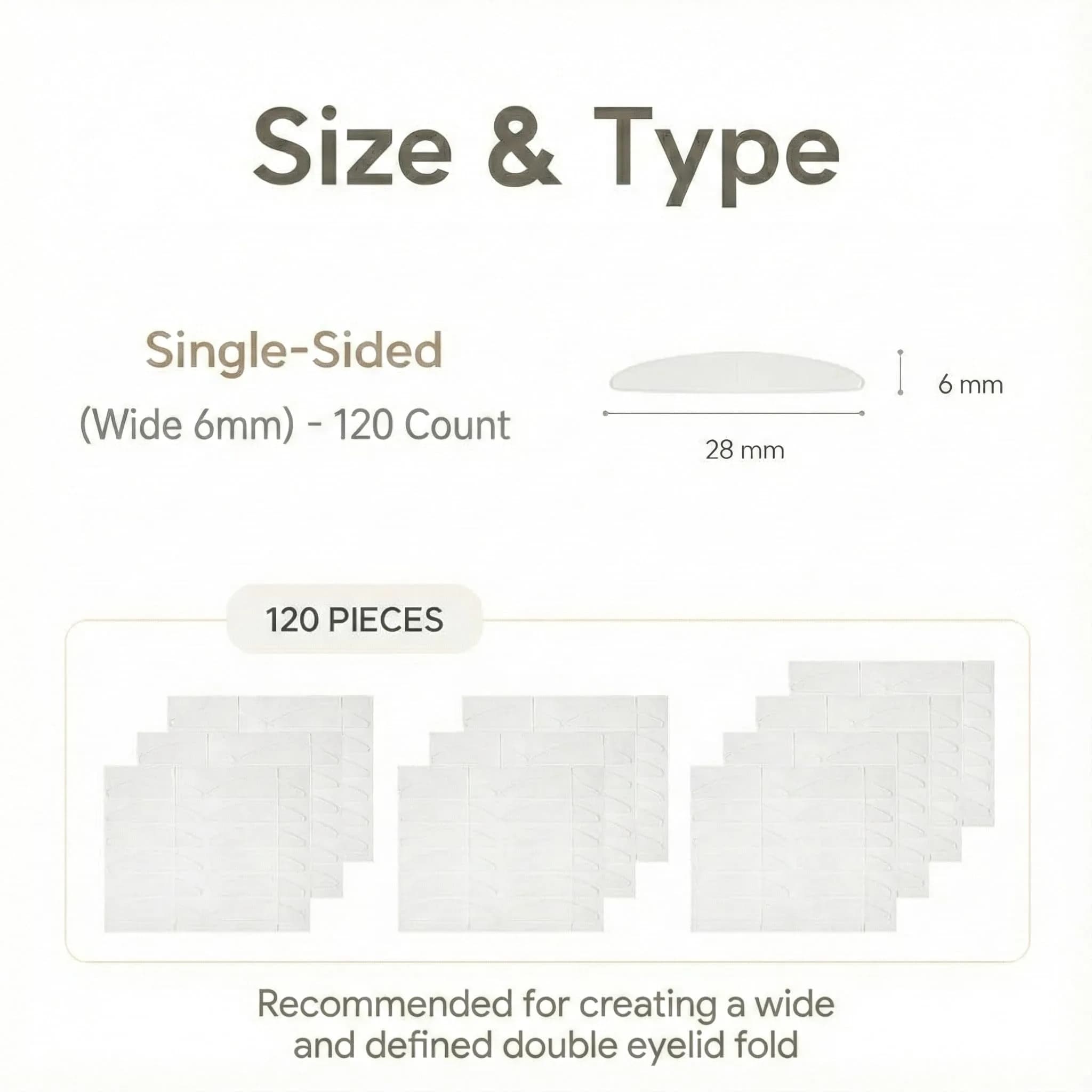 Eye Charm Magic Slim Single-Sided Wide 6mm Double Eyelid Tape - 120 Count - view 2