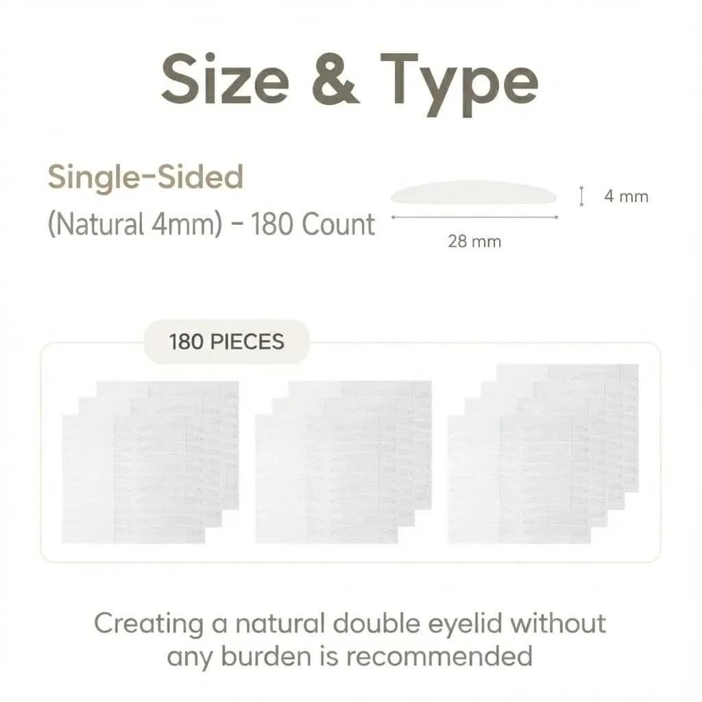 Eye Charm Magic Slim Single-Sided Natural 4mm Double Eyelid Tape - 180 Count - view 2