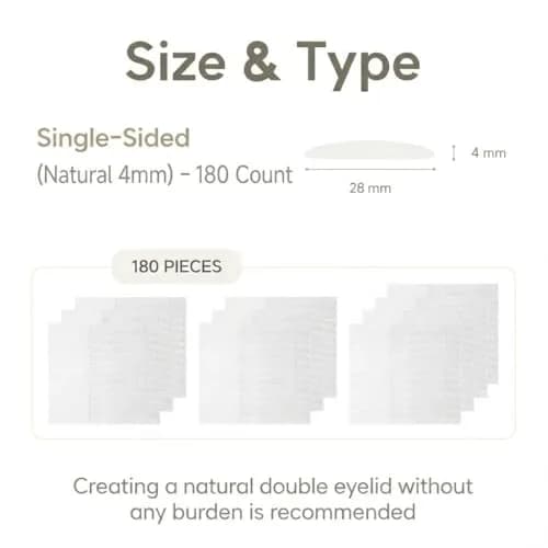 Eye Charm Magic Slim Double Eyelid Tape 176 Count | Invisible Strips for Hooded Monolid Correction thumbnail 2