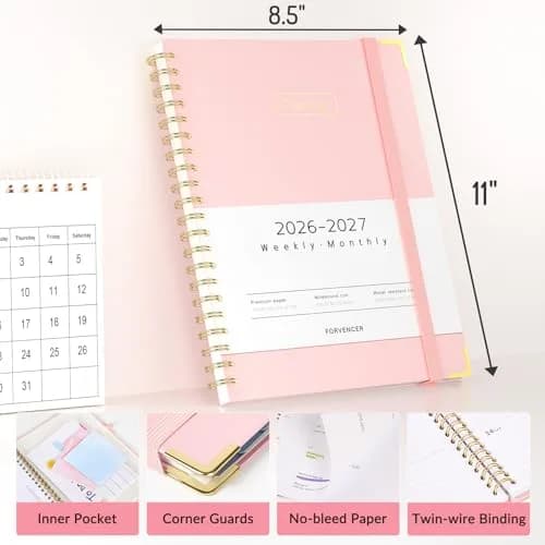 Forvencer Academic Planner 2026-2027, 8.5"x11" (21.6x27.9 cm) | Weekly & Monthly Hardcover Organizer thumbnail 6