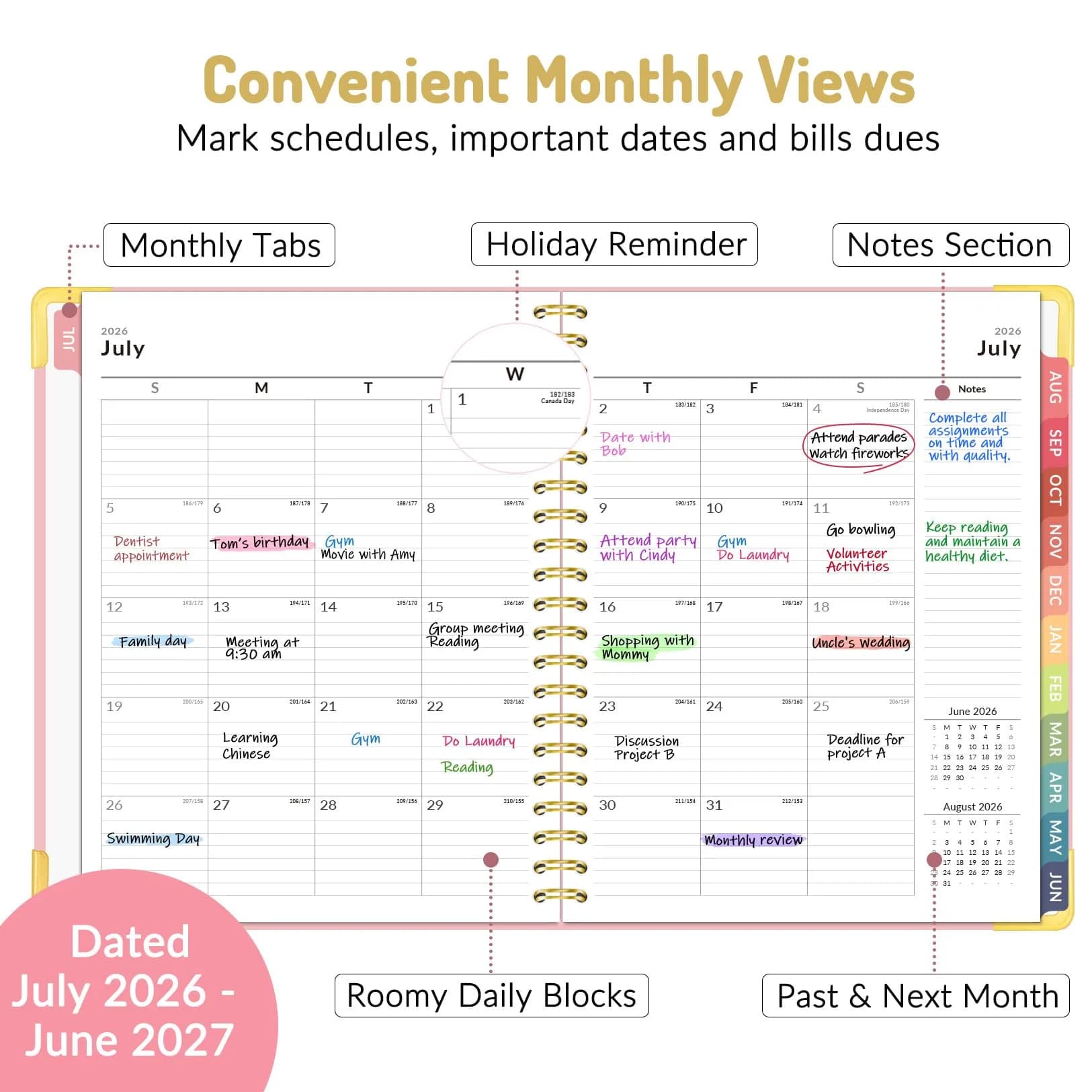 Forvencer Academic Planner 2026-2027, 8.5"x11" (21.6x27.9 cm) | Weekly & Monthly Hardcover Organizer - view 2