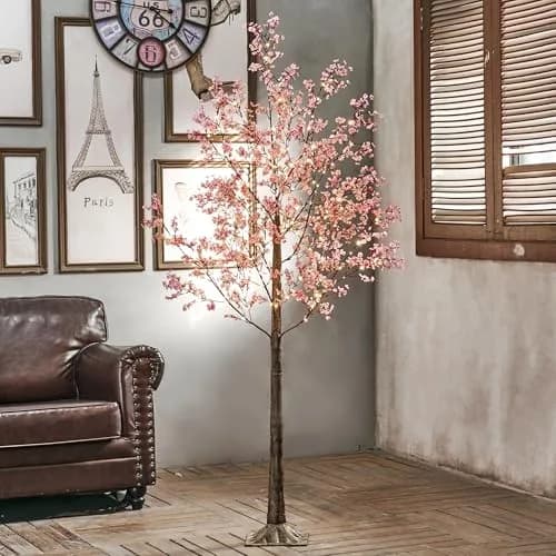 LIGHTSHARE 6FT Lighted Cherry Blossom Tree with 171 LED Warm White Lights | Indoor Outdoor Decorative Sakura Tree thumbnail 2