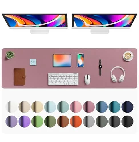 Aothia Faux Leather Desk Mat - Large Mouse Pad 163cm x 43cm (63" x 17") | Smooth Writing Surface for Office & Home thumbnail 1