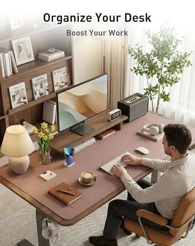 Aothia Faux Leather Desk Mat - Large Mouse Pad 163cm x 43cm (63" x 17") | Smooth Writing Surface for Office & Home thumbnail 8