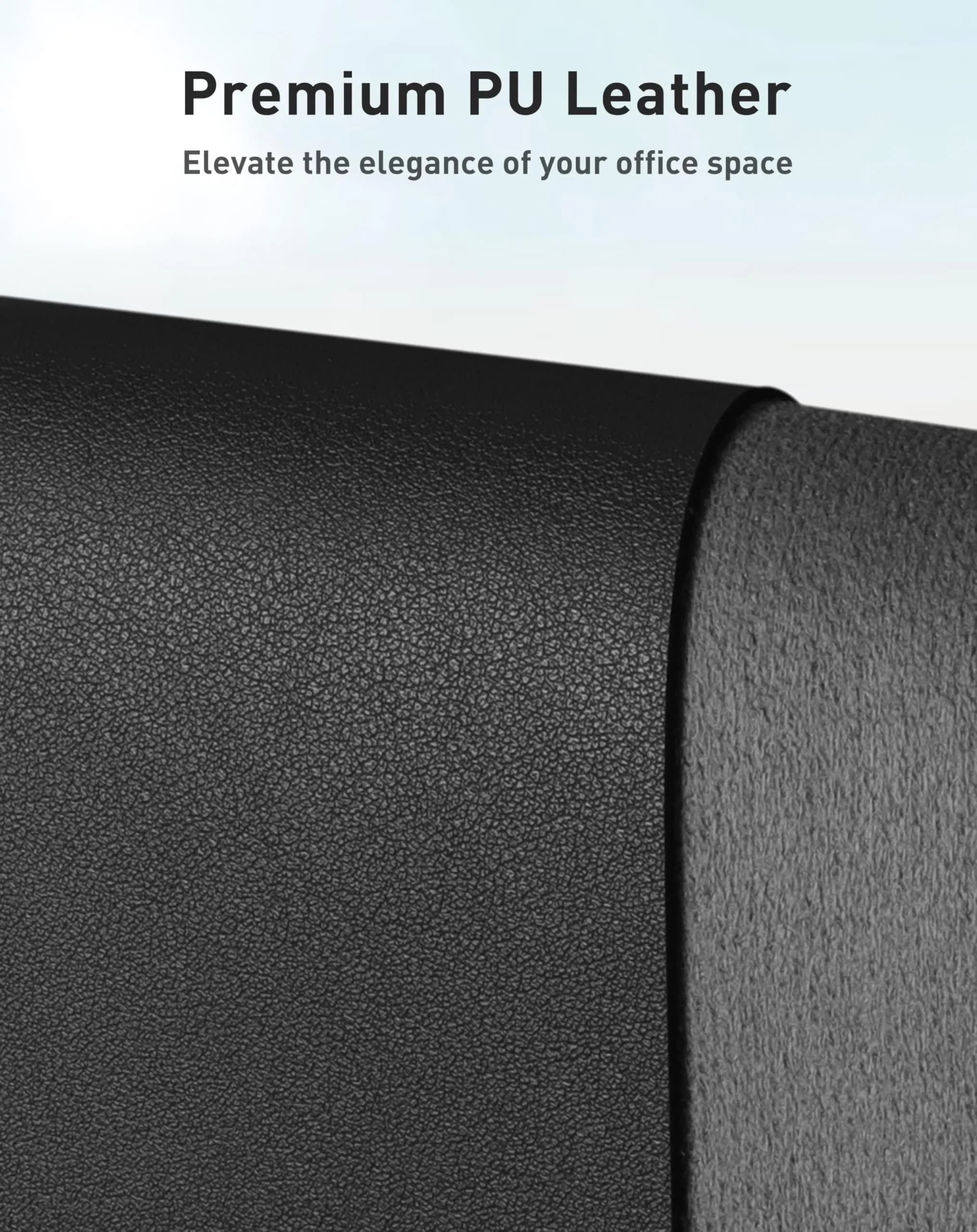 Aothia Faux Leather Desk Mat - Large Mouse Pad, Waterproof Writing Surface, Black (63" x 24") | Protects Your Desk from Scratches and Stains - view 2