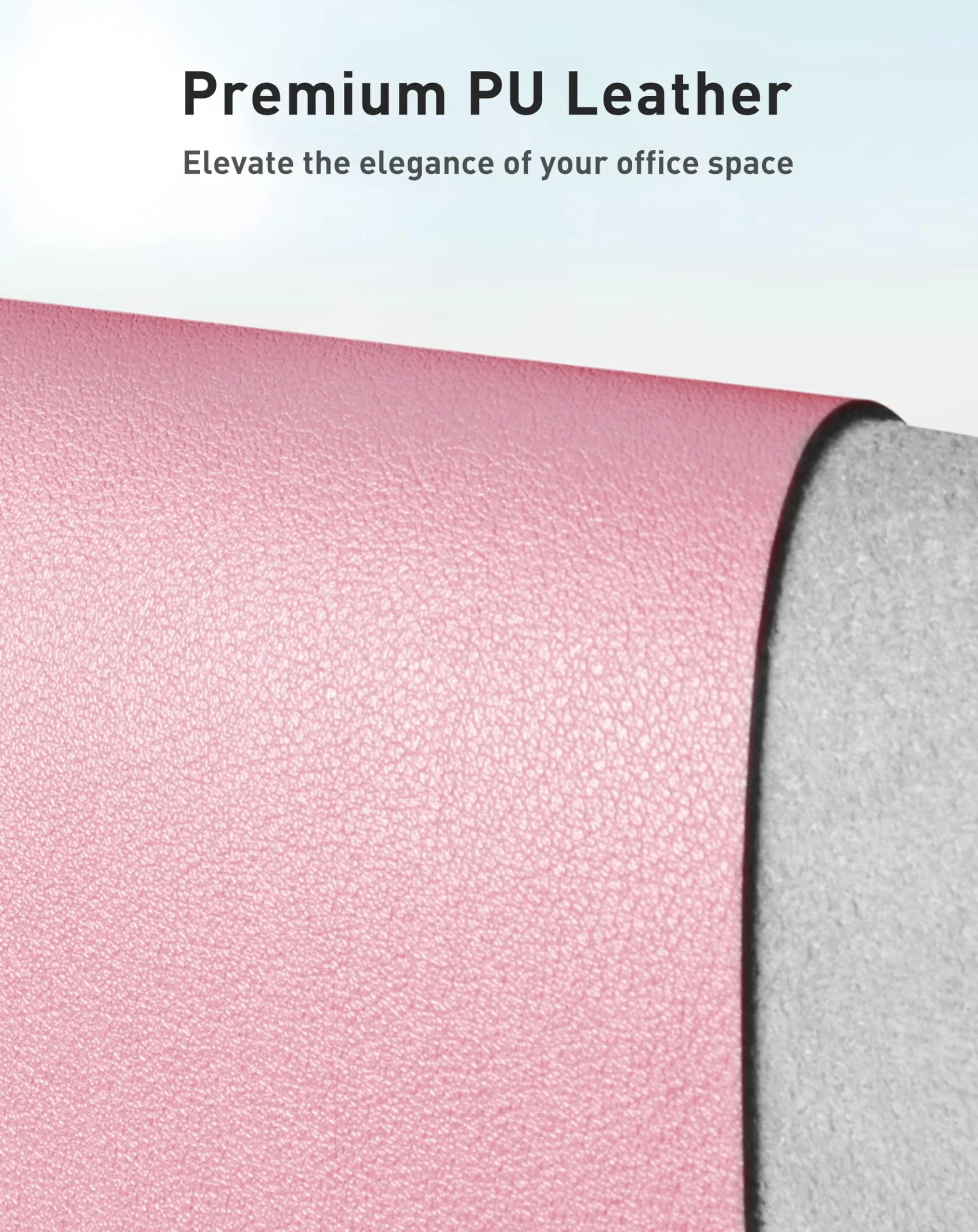 Aothia Faux Leather Desk Mat - Large Mouse Pad, Non-Slip PU Leather Blotter, Waterproof Writing Surface (Fairy Pink, 63" x 17") - view 2
