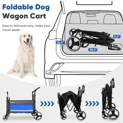 Petbobi Dog Wagon for Large Dogs | Foldable Pet Cart with Ramp & 80 lbs Support thumbnail 7