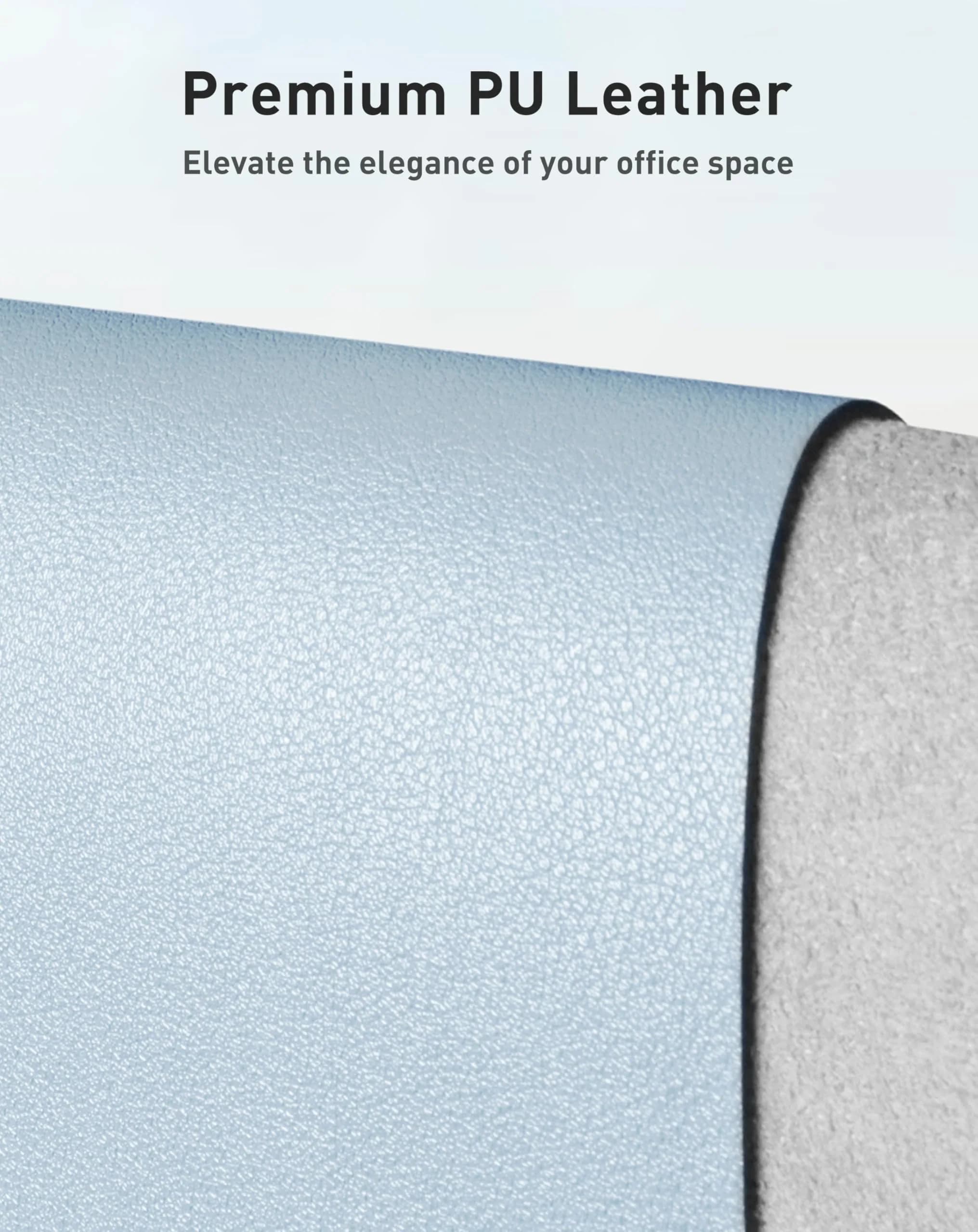 Aothia Faux Leather Desk Mat Baby Blue 42" x 17" | Protects Your Desk with Style - view 2