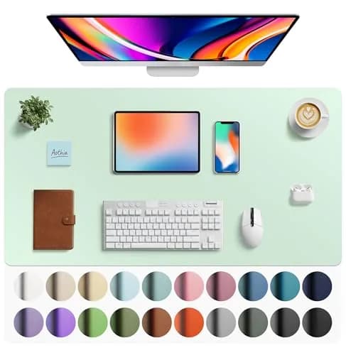 Aothia Faux Leather Desk Mat - Large Mouse Pad, Non-Slip PU Leather Blotter 102cm x 61cm (40" x 24") | Protects Desks from Scratches, Stains, and Spills thumbnail 1