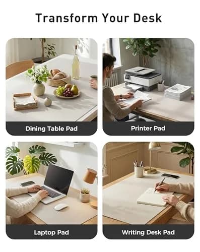 Aothia Faux Leather Desk Mat - Large Mouse Pad, Non-Slip PU Leather Blotter 107cm x 43cm (42" x 17") | Protects Desks from Scratches, Spills, and Heat thumbnail 6