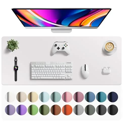 Aothia Faux Leather Desk Mat - Large Mouse Pad, Non-Slip PU Leather Blotter 107cm x 43cm (42" x 17") | Protects Desks from Scratches, Spills, and Heat thumbnail 1