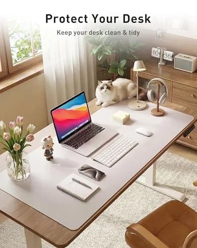 Aothia Faux Leather Desk Mat - Large Mouse Pad, Non-Slip PU Leather Blotter 107cm x 43cm (42" x 17") | Protects Desks from Scratches, Spills, and Heat thumbnail 3