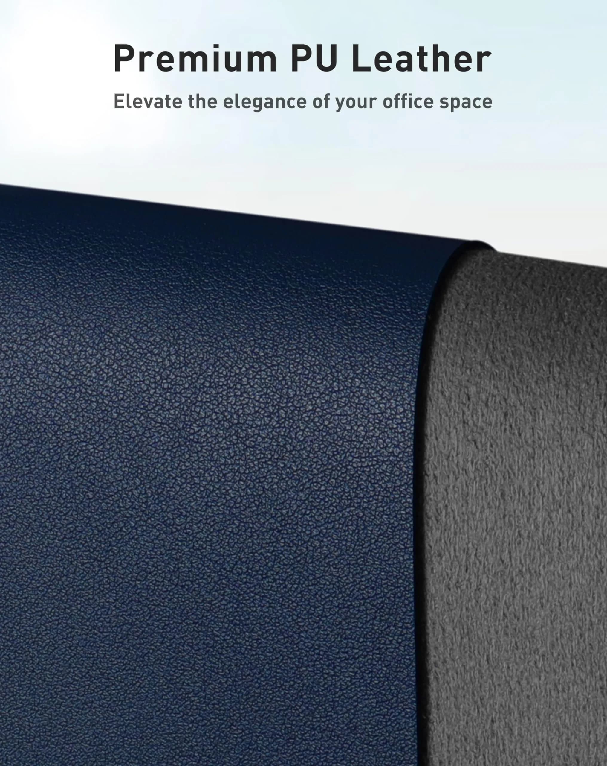 Aothia Faux Leather Desk Mat Dark Blue 63" x 24" | Protects Your Desk from Scratches, Stains, and Heat - view 2