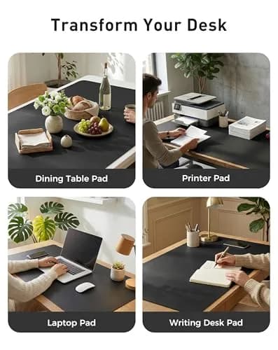 Aothia Faux Leather Desk Mat - Large Mouse Pad 101.6cm x 61cm (40" x 24") | Protects Desks from Scratches, Spills, and Heat thumbnail 6