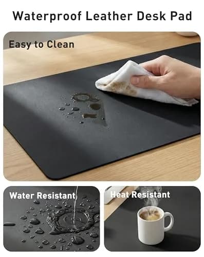 Aothia Faux Leather Desk Mat - Large Mouse Pad 101.6cm x 61cm (40" x 24") | Protects Desks from Scratches, Spills, and Heat thumbnail 7