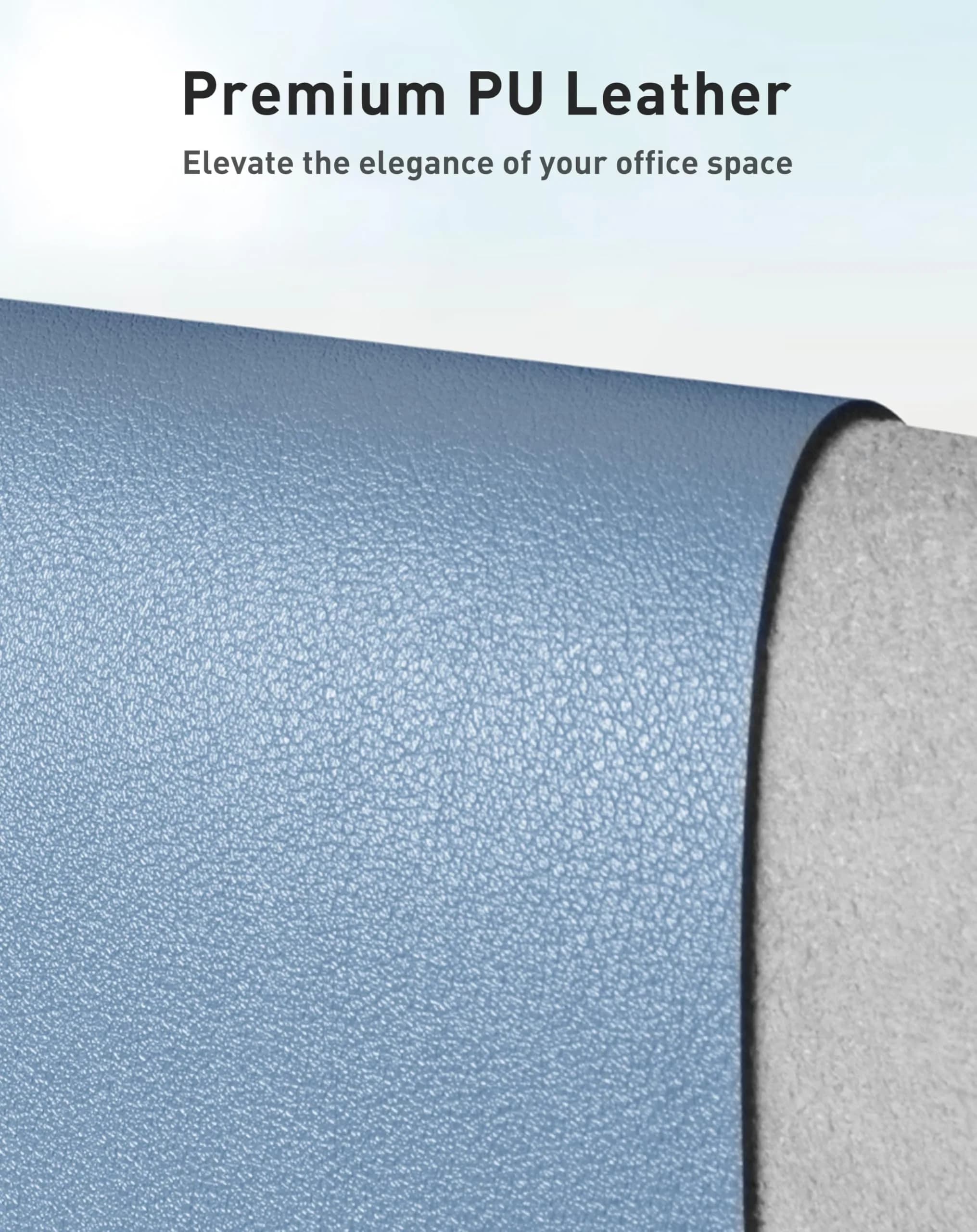 Aothia Faux Leather Desk Mat - Large Mouse Pad, Non-Slip PU Leather Blotter, Waterproof Writing Surface for Office and Home (Denim Blue, 160cm x 60cm) - view 2