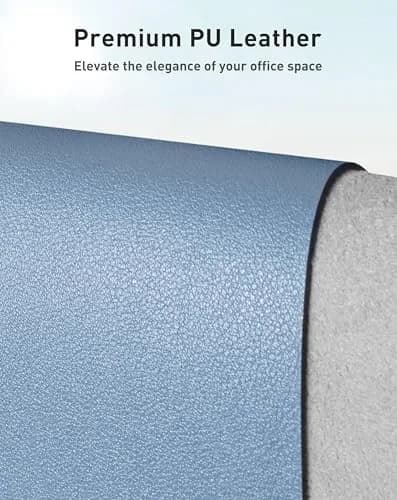 Aothia Faux Leather Desk Mat - Large Mouse Pad, Non-Slip PU Leather Blotter, Waterproof Writing Surface for Office and Home (Denim Blue, 160cm x 60cm) thumbnail 2