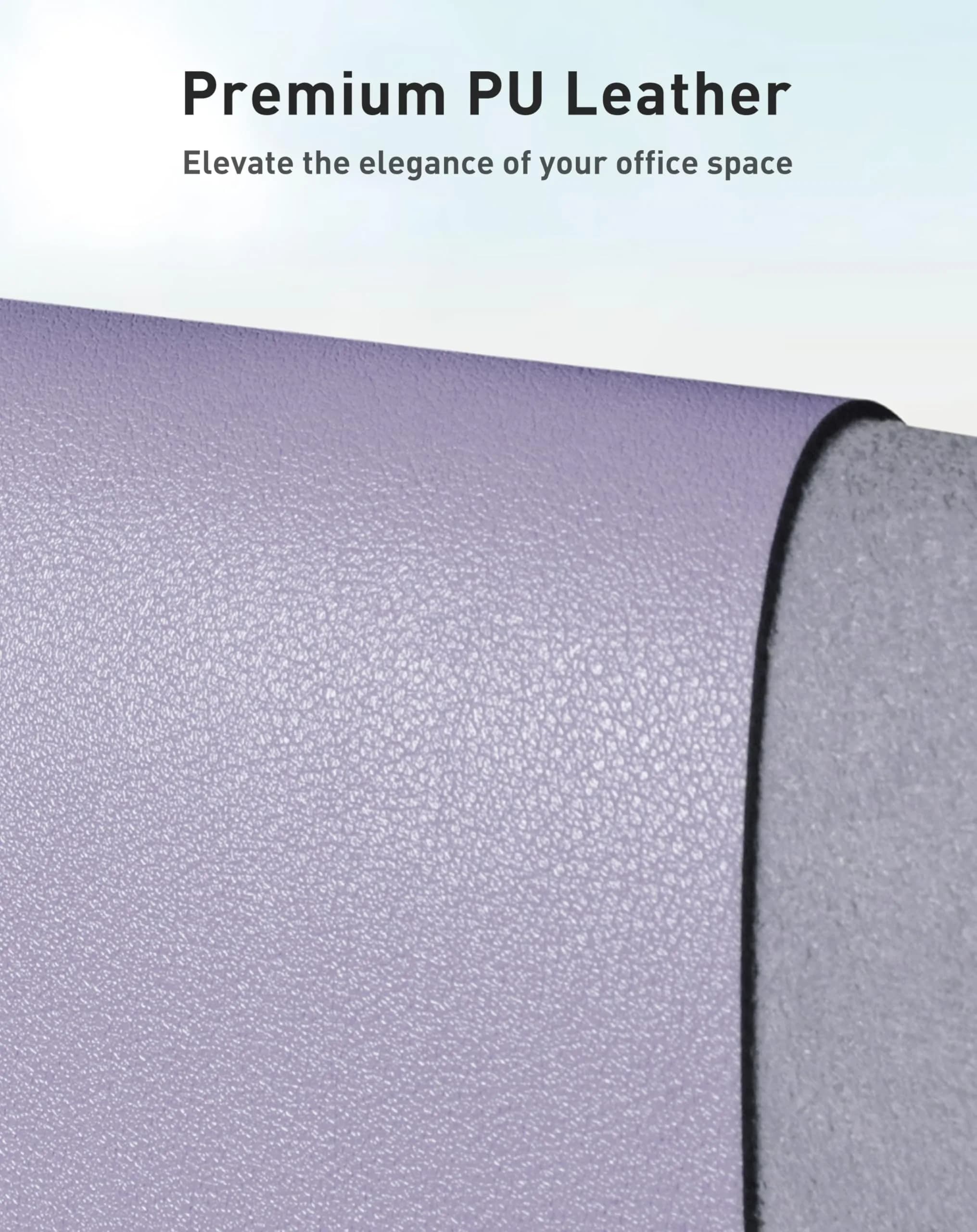 Aothia Faux Leather Desk Mat Large Mouse Pad with Non-Slip PU Leather Blotter, Waterproof Writing Surface for Office and Home (Lavender, 40" x 24") - view 2