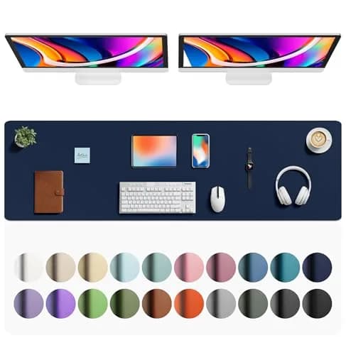 Aothia Faux Leather Desk Mat - Large Mouse Pad, Non-Slip PU Leather Blotter 163cm x 43cm (63" x 17") | Protects Desks from Scratches, Stains, and Spills thumbnail 1