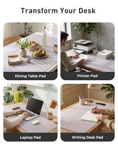 Aothia Faux Leather Desk Mat - Large Mouse Pad, Non-Slip PU Leather Blotter 107cm x 43cm (42" x 17") | Professional & Waterproof Writing Surface thumbnail 6
