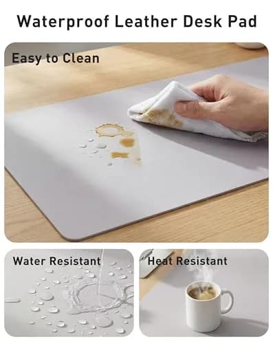 Aothia Faux Leather Desk Mat - Large Mouse Pad, Non-Slip PU Leather Blotter 107cm x 43cm (42" x 17") | Professional & Waterproof Writing Surface thumbnail 7