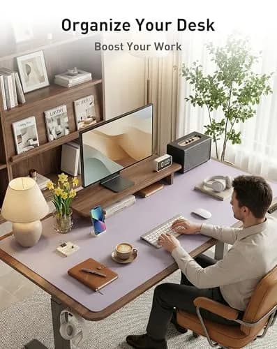 Aothia Faux Leather Desk Mat - Large Mouse Pad, Non-Slip PU Leather Blotter 107cm x 43cm (42" x 17") | Professional & Waterproof Writing Surface thumbnail 8