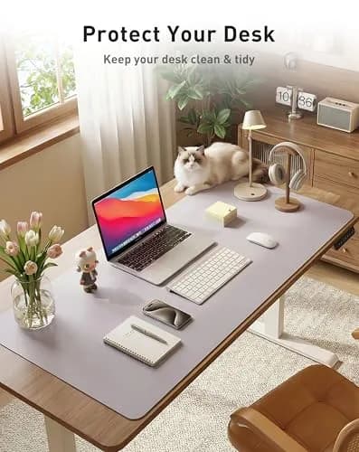 Aothia Faux Leather Desk Mat - Large Mouse Pad, Non-Slip PU Leather Blotter 107cm x 43cm (42" x 17") | Professional & Waterproof Writing Surface thumbnail 3