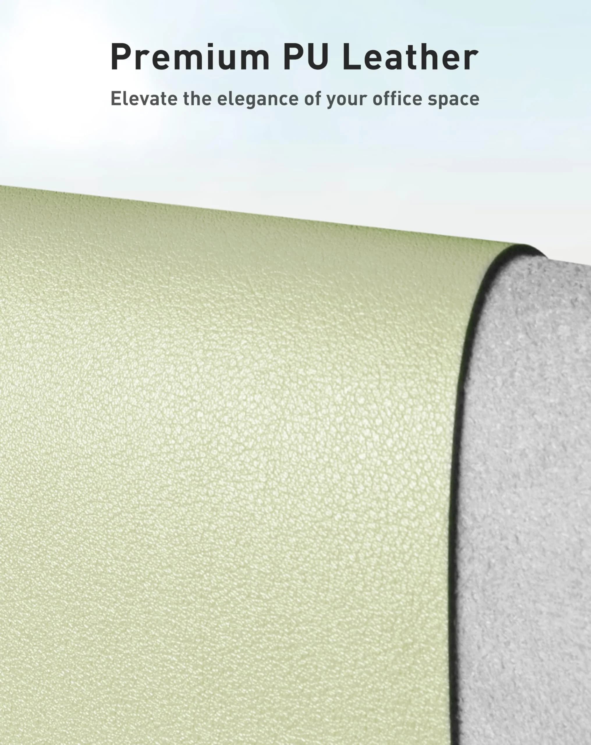 Aothia Faux Leather Desk Mat Large Mouse Pad Grass Green 42" x 17" | Protects Your Desk from Scratches and Spills - view 2
