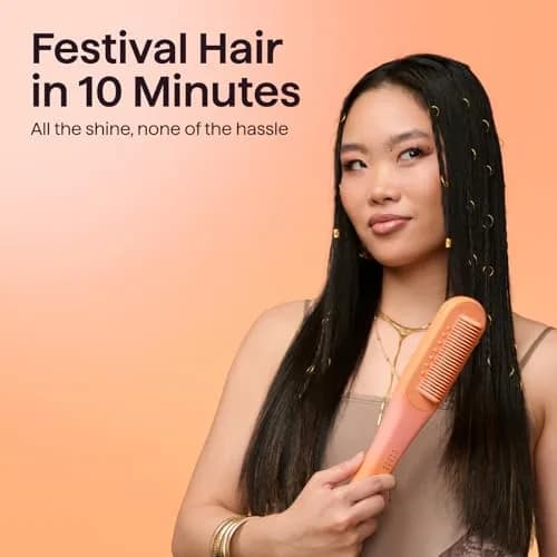 Wavytalk Spotlight Sleek Steamline Pro Steam Hair Straightener Brush 38cm (15 Inch) | Hydrates Hair, Reduces Frizz, Speeds Styling thumbnail 4