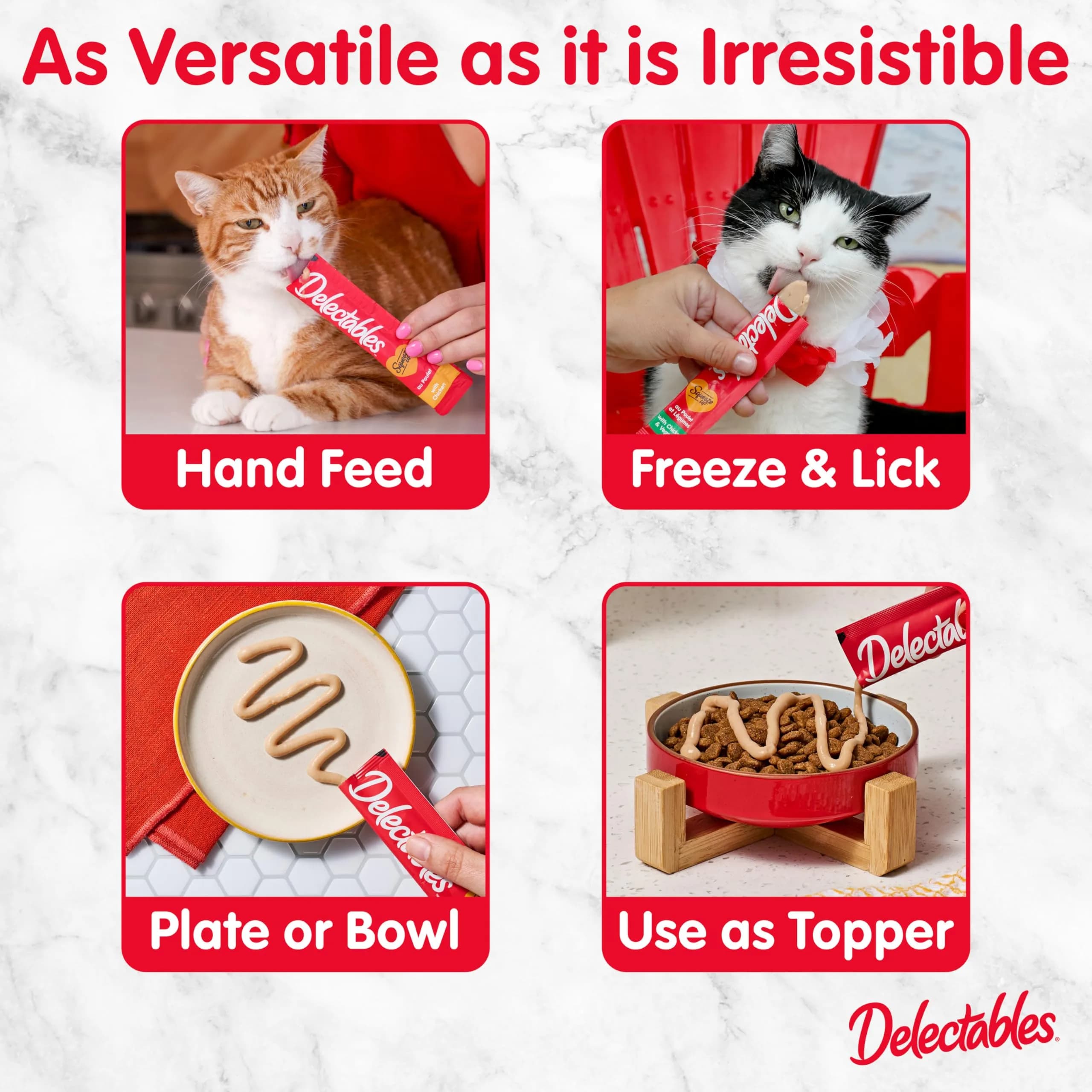 Delectables Squeeze Up Variety Pack Cat Treats 0.5oz Tubes (144 Total) | Grain-Free Lickable Puree for Bonding - view 5