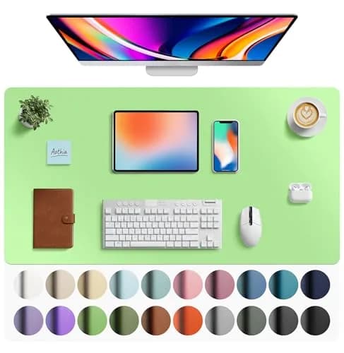 Aothia Faux Leather Desk Mat - Large Mouse Pad, Non-Slip PU Leather Blotter 101.6cm x 61cm (40" x 24") | Protects Desks, Enhances Workspace thumbnail 1
