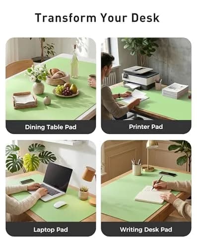 Aothia Faux Leather Desk Mat - Large Mouse Pad, Non-Slip PU Leather Blotter 101.6cm x 61cm (40" x 24") | Protects Desks, Enhances Workspace thumbnail 6
