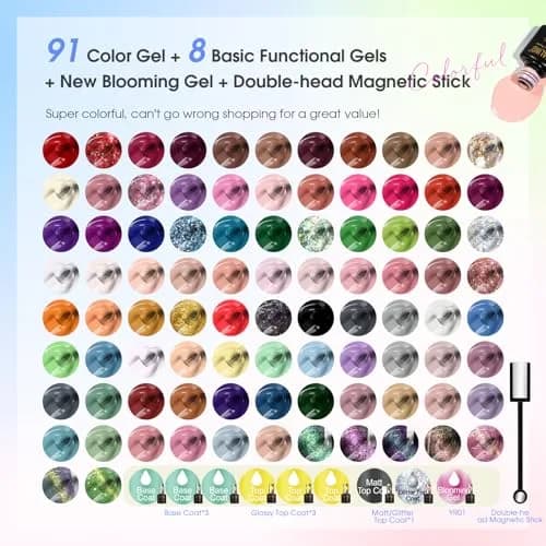 ROSALIND Gel Nail Polish Set 101PCS | 91 Colors, Long-Lasting, Easy Application, Safe Ingredients, Gift Ready (70-120 chars) thumbnail 2