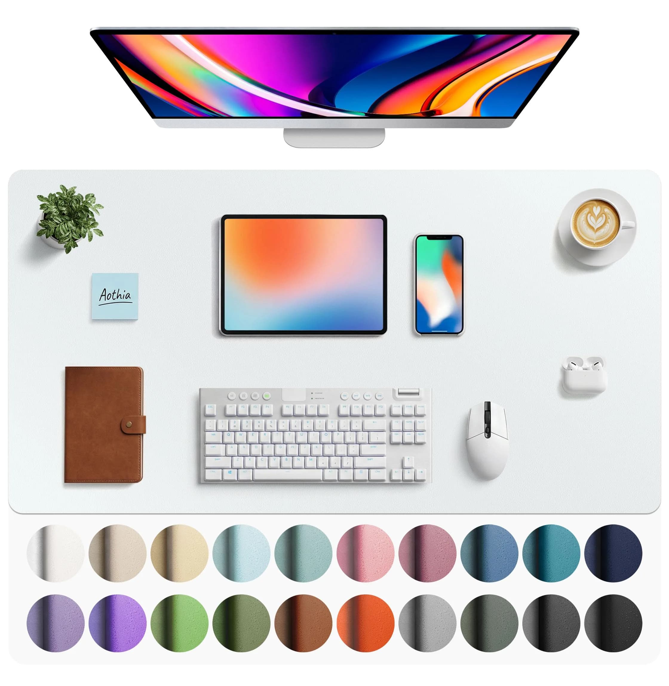 Aothia Faux Leather Desk Mat Large Mouse Pad 40" x 24" | Waterproof Writing Surface for Office and Home - main product image