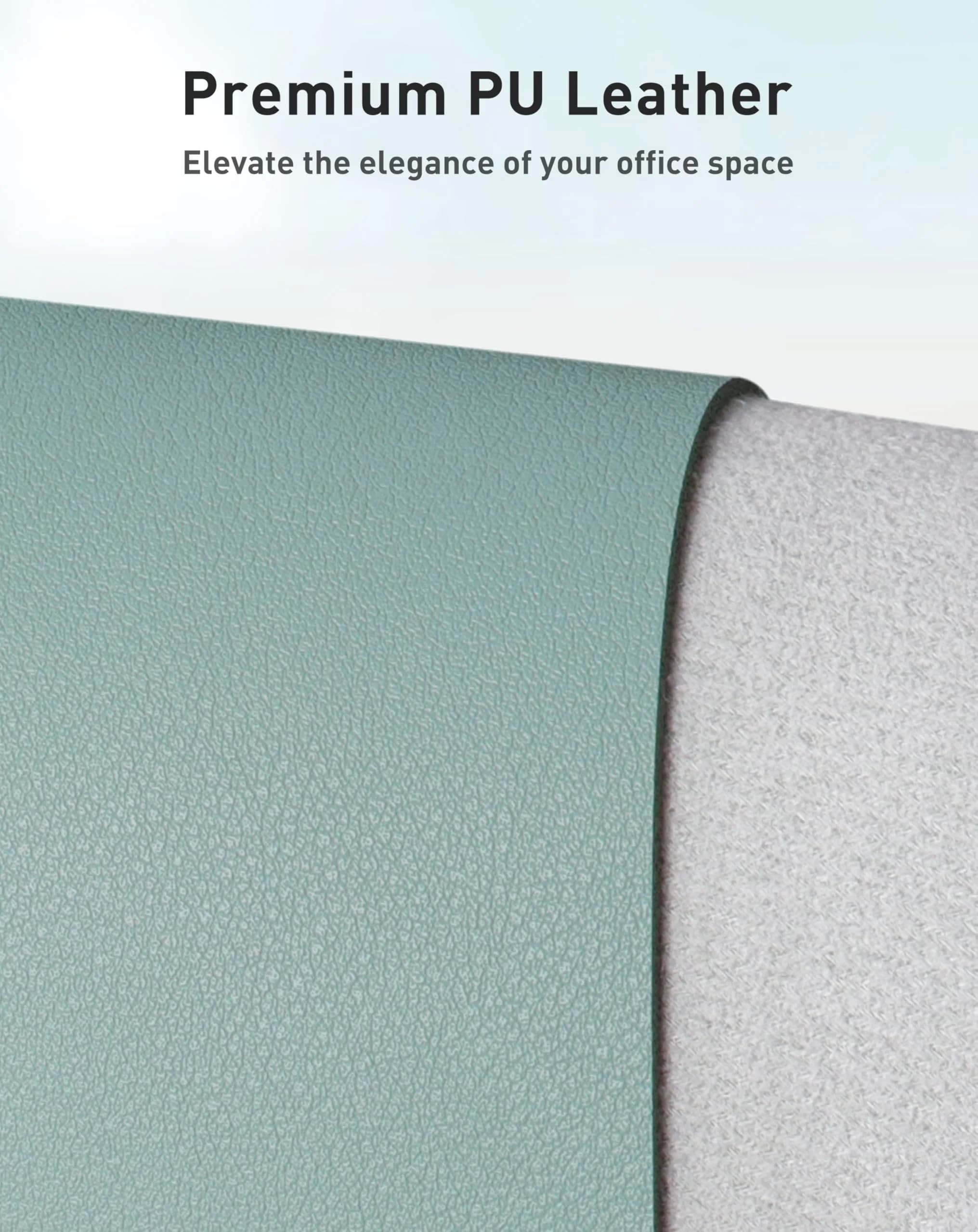 Aothia Faux Leather Desk Mat - Large Mouse Pad, Non-Slip PU Leather Blotter, Waterproof Writing Surface for Office and Home (Light Blue, 40" x 24") thumbnail 2