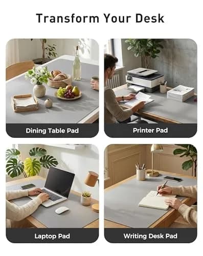 Aothia Faux Leather Desk Mat - Large Mouse Pad, Non-Slip PU Leather Blotter 102cm x 61cm (40" x 24") | Protects Desks from Scratches, Stains, and Spills thumbnail 6