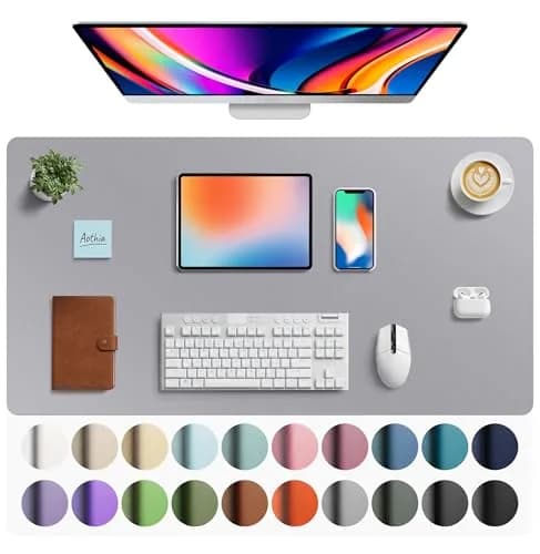 Aothia Faux Leather Desk Mat - Large Mouse Pad, Non-Slip PU Leather Blotter 102cm x 61cm (40" x 24") | Protects Desks from Scratches, Stains, and Spills thumbnail 1