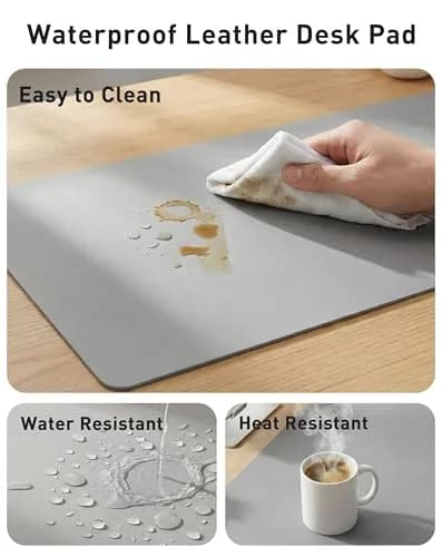 Aothia Faux Leather Desk Mat - Large Mouse Pad, Non-Slip PU Leather Blotter 102cm x 61cm (40" x 24") | Protects Desks from Scratches, Stains, and Spills thumbnail 7