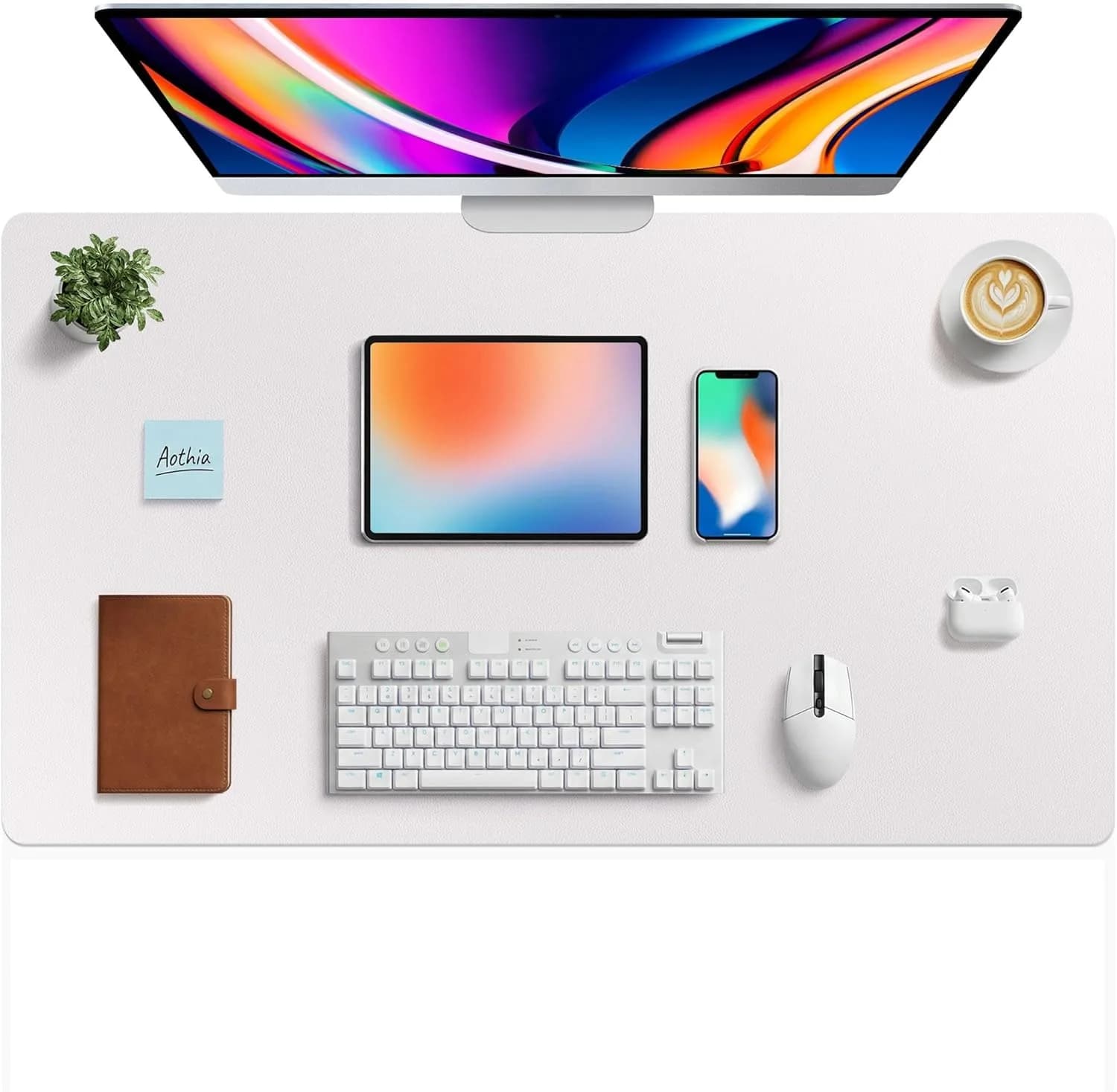Aothia Faux Leather Desk Mat Large Mouse Pad (40" x 24") | Protects Desks, Enhances Workspace - main product image