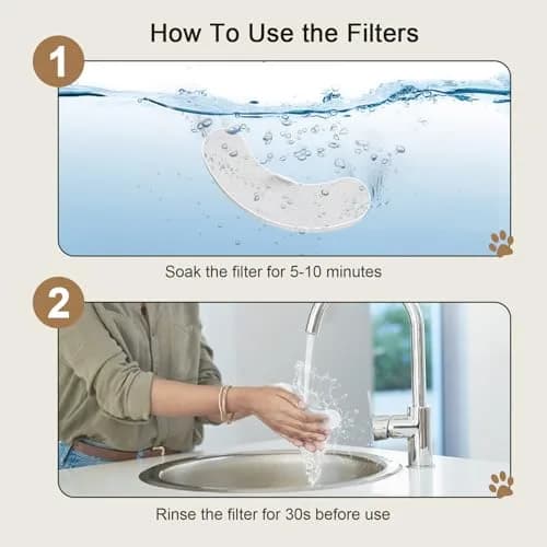 NPET Replacement Filters for WF210plus-WM Stainless Steel Pet Water Fountain (8 Packs) thumbnail 6