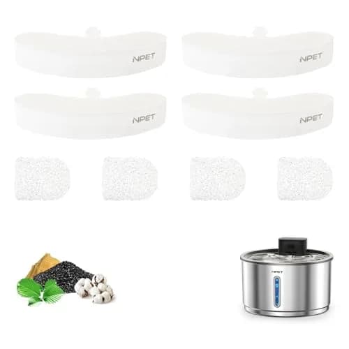 NPET Replacement Filters for WF210plus-WM Stainless Steel Pet Water Fountain (8 Packs) thumbnail 1