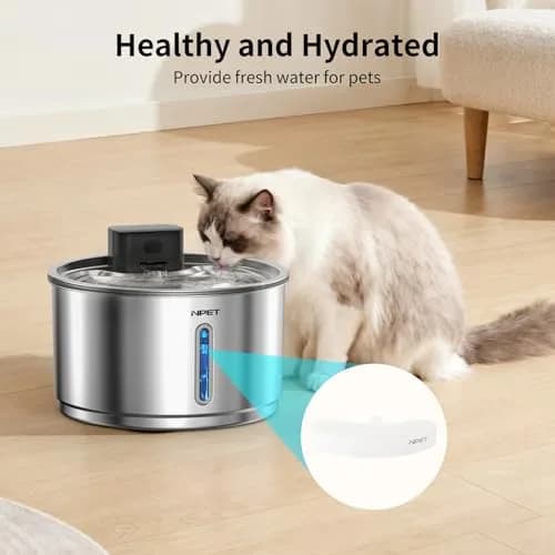 NPET Replacement Filters for WF210plus-WM Stainless Steel Pet Water Fountain (8 Packs) thumbnail 2
