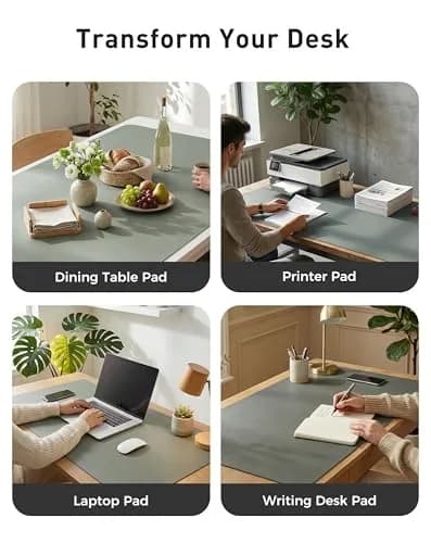 Aothia Faux Leather Desk Mat 102cm x 61cm (40" x 24") | Non-Slip PU Leather Blotter for Office & Home thumbnail 6