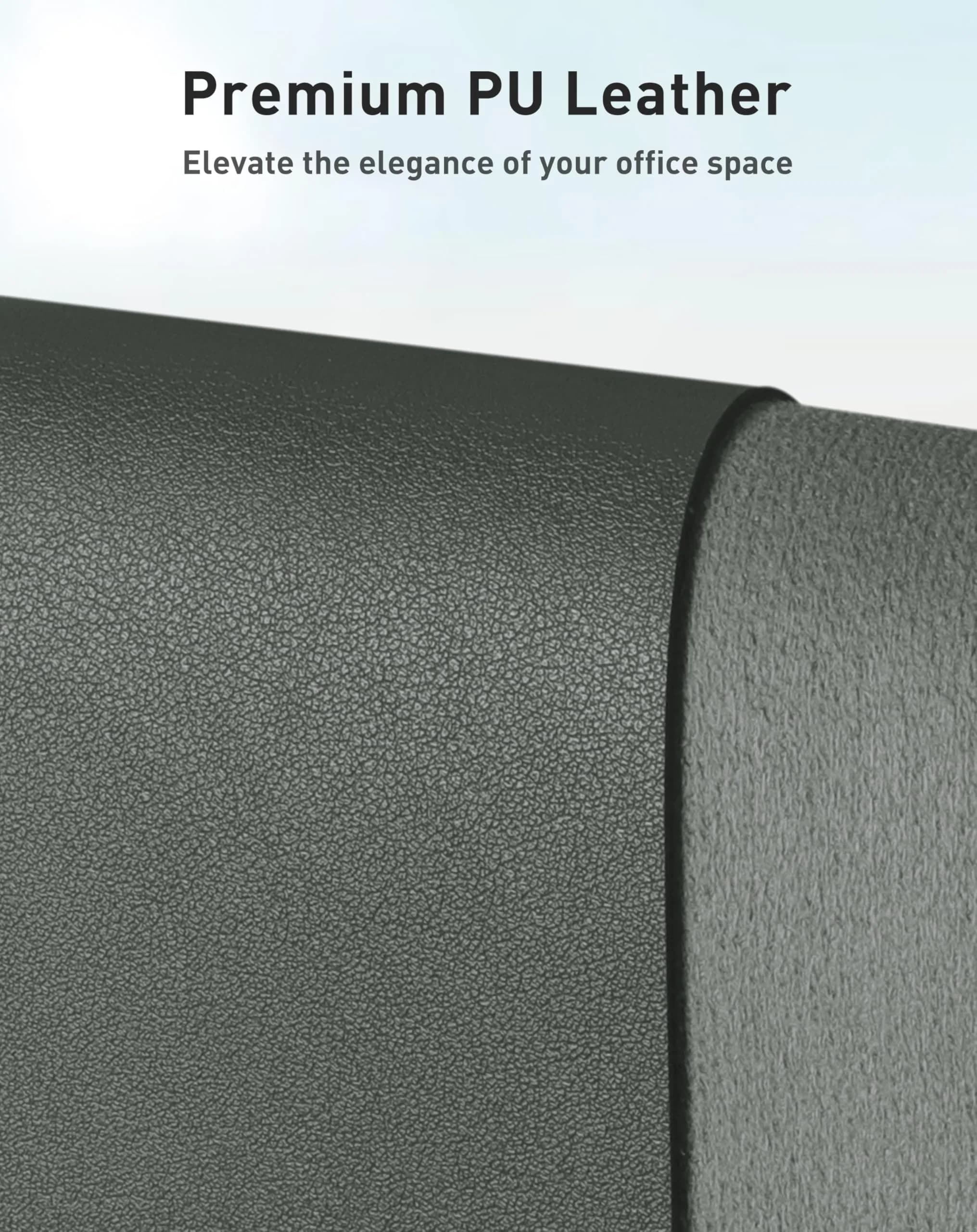 Aothia Faux Leather Desk Mat 102cm x 61cm (40" x 24") | Non-Slip PU Leather Blotter for Office & Home - view 2