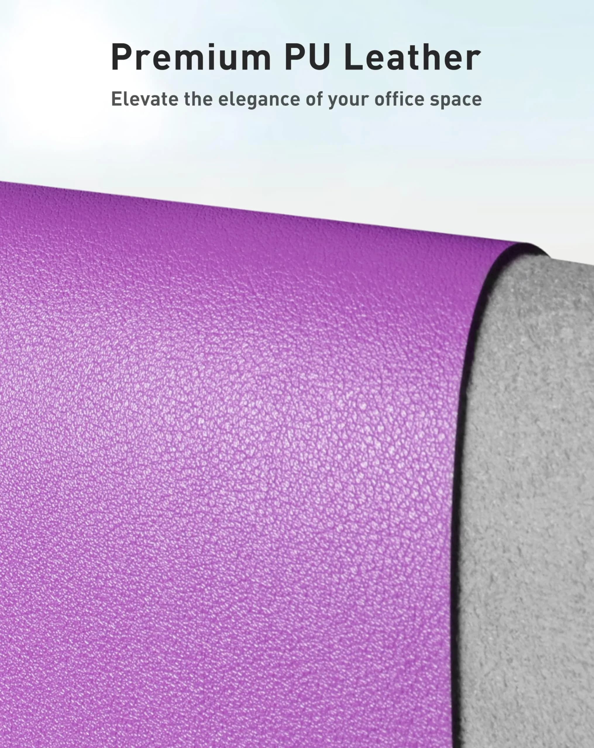 Aothia Faux Leather Desk Mat - Large Mouse Pad, Non-Slip PU Leather Blotter, Waterproof Writing Surface (Iris Violet, 102cm x 61cm) - view 2