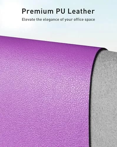 Aothia Faux Leather Desk Mat - Large Mouse Pad, Non-Slip PU Leather Blotter, Waterproof Writing Surface (Iris Violet, 102cm x 61cm) thumbnail 2